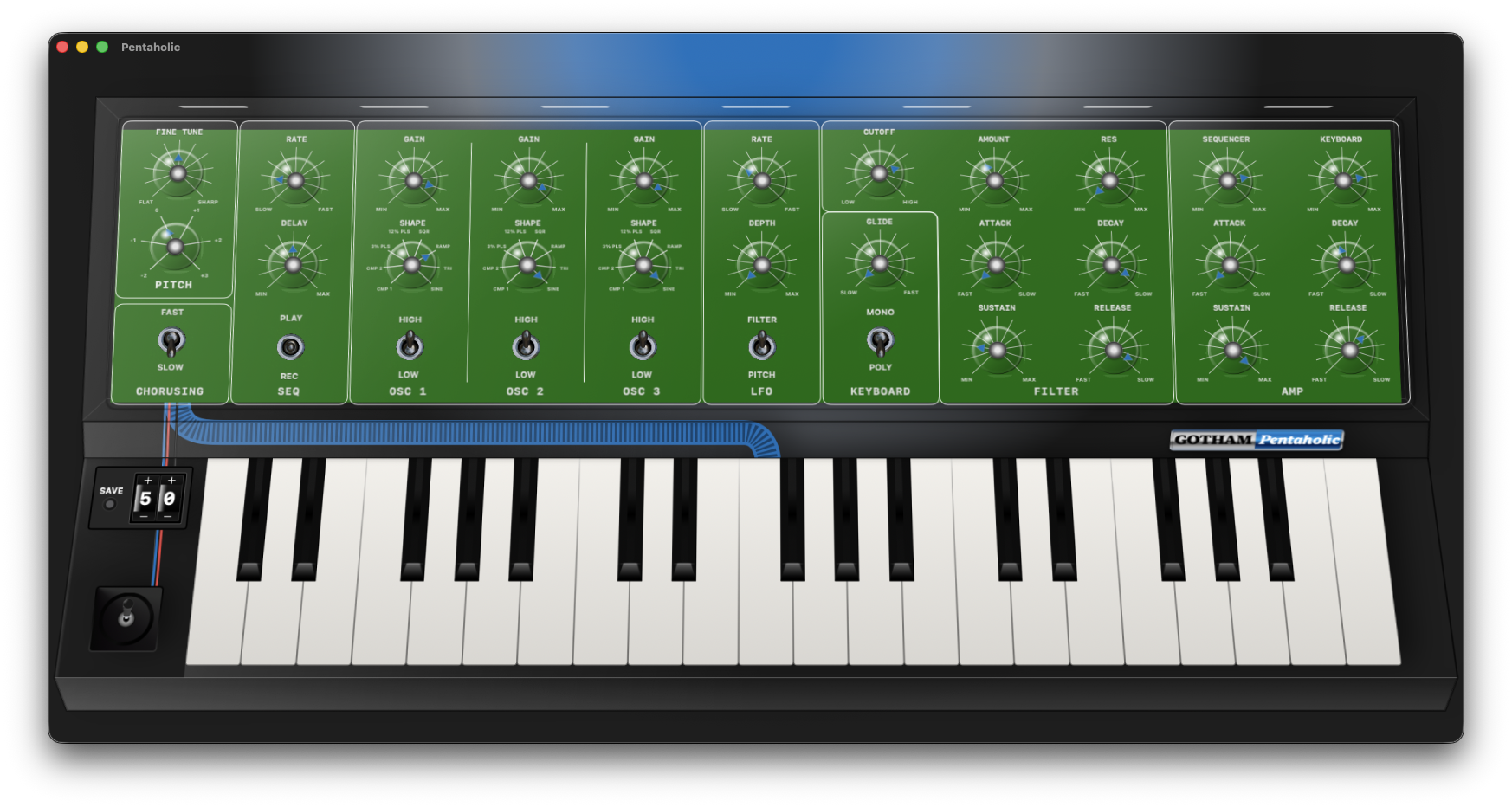 Clear Illuminated Synthesizer Interface